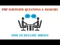 PHP Interview Questions and Answers - How to Declare Array in PHP