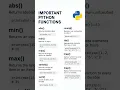 Top 10 Most Important Python Functions You Must Know Python Tutorial for Beginners