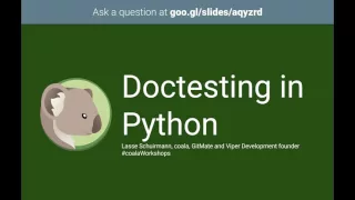 Workshop Doctesting in Python Part 1