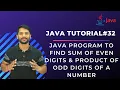 Java Program to Find Sum of Even Product of Odd Digits of a Number - In Hindi