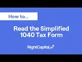 How To Read the Simplified 1040