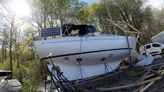 Snowbird Ep35 Preparing the sailing boat for big painting, Hallberg Rassy Rasmus sailboat DIY refit