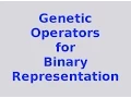 Genetic Algorithms Genetic Operators for Binary Representation
