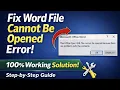 How to Fix Office Open XML File Cannot Be Opened Error in MS Word Open XML Error Fixed