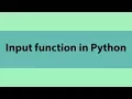 Input function in Python Meet Python Learn Python