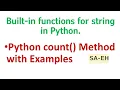 Python count String count in Python Built-in functions for string in Python CBSE count