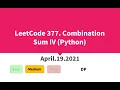 LeetCode 377 Combination Sum IV Python
