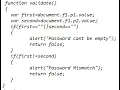 Form Validation using JavaScript validation program to conform password