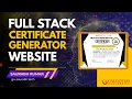 Certificate Generation Website Full Stack Web App Demo Node js MongoDB HTML CSS JS
