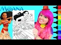 Coloring Moana Canoe Disney Coloring Page Prismacolor Markers KiMMi THE CLOWN