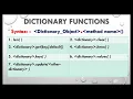 DICTIONARY IN PYTHON CLASS XII CH 2 PYTHON REVISION TOUR