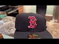 New Era Red Sox Hat vs 47 Brand Red Sox hat no more vampire B
