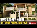 2-Storey Modern House Design for Wide Lot Exterior Tour 3D Animation