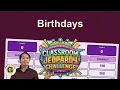 Birt ays Questions and Answers Jeopardy-style No Google Slides Templates Needed