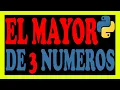 Calculate the largest of three numbers in Python