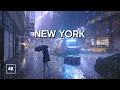 Severe Thunderstorm hits MANHATTAN Walking in HEAVY RAIN in NEW YORK