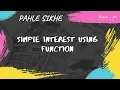 Simple Interest using function in python