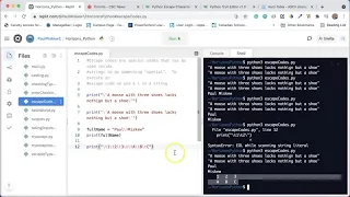 escape codes Python