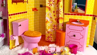 ASMR 🛁 Organizing & Restocking My American Girl Doll✨ Julie’s Groovy Bathroom With Mini Toys!