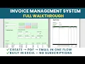 Invoice Management System in Excel - Full Automation Demo PDF Email Product List
