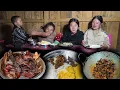 Lagu Buff Half Dry Meat Fry Recipe with Rice cooking and eating in Village | New Nepali Village food Vlog
