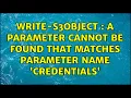 Write-S3Object A parameter cannot be found that matches parameter name Credentials