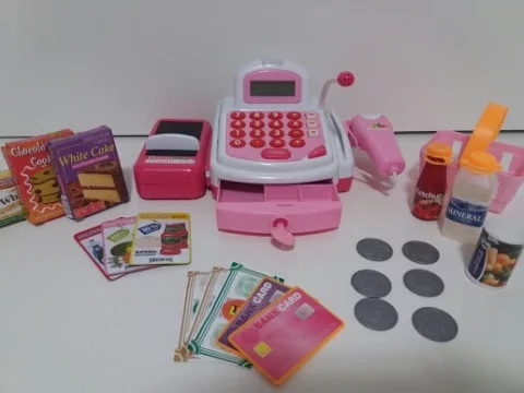 CAIXA REGISTRADORA COM CARTÃO DE CRÉDITO E DINHEIRO!!! ABRINDO BRINQUEDOS COM A ÍSIS PORTILHO