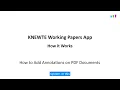 How to Add PDF Annotations KNEWTE Working Papers App