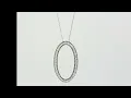 Diamond Oval Pendant Necklace 1 65CT White Gold 18 Chain - 31947