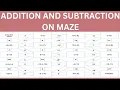 7th Class Math Worksheet Addition and subtraction on Maze using integers properties