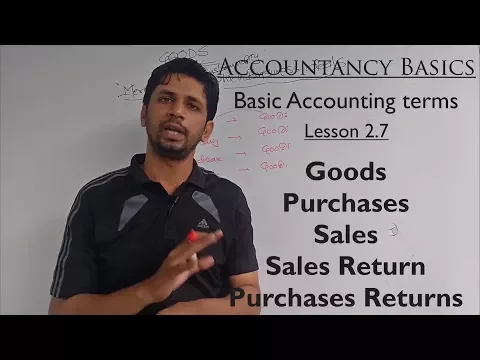 Basic Accounting term Goods Purchases Sales Purchases Sales Return
