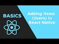 16 Adding users to the list React Native Flat List react native tutorial 2020