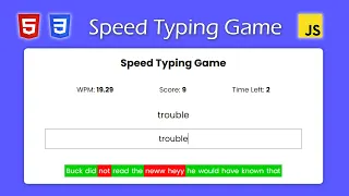 Build a Speed Typing Game with HTML CSS and JavaScript Find your WPM