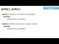 gets function and puts function in c