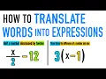 TRANSLATING WORDS INTO ALGEBRAIC EXPRESSIONS