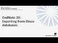 EndNote 20 Exporting from Ebsco databases
