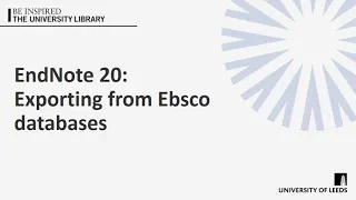 EndNote 20 Exporting from Ebsco databases