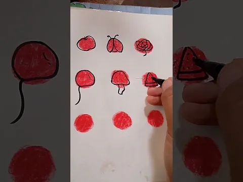 menggambar warna merah #subscribe #drawing