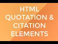 HTML Quotation and Citation Elements - 10 of 28