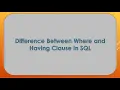 of Where and Having Clause in SQL Marathi Clause Clasue
