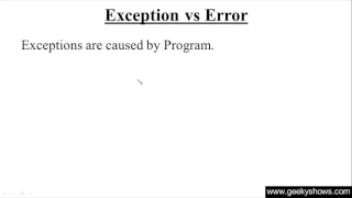 216 Difference between Exceptions and errors in Java Programming Hindi