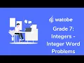 Grade 7 Integers Lesson 4 Integer Word Problems