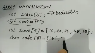 Array Initialisation in c plus two CA chapter 2