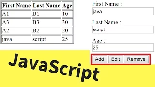 JavaScript - How To Add Edit Remove Selected Table Row From Input Text In Javascript with code