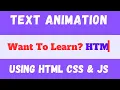 How to Create Amazing Text Animation Using HTML CSS and JS Coding Seeker