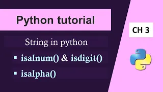 Python Tutorial in Hindi isalnum Function String in Python String Validation in Python