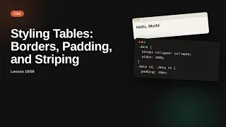 Styling Tables Borders Padding and Striping CSS Tutorial for Beginners