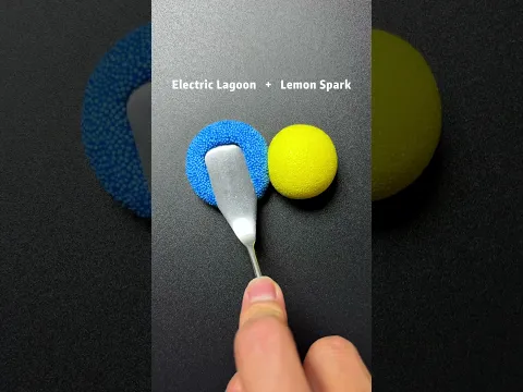 Blue Meets Yellow… And This Happens 💙💛👀 #colormixing #satisfying  #asmr #sharkzhan