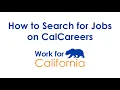 Work4CA How to Search for Jobs on CalCareers