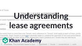 Understanding lease agreements Housing Financial Literacy Khan Academy